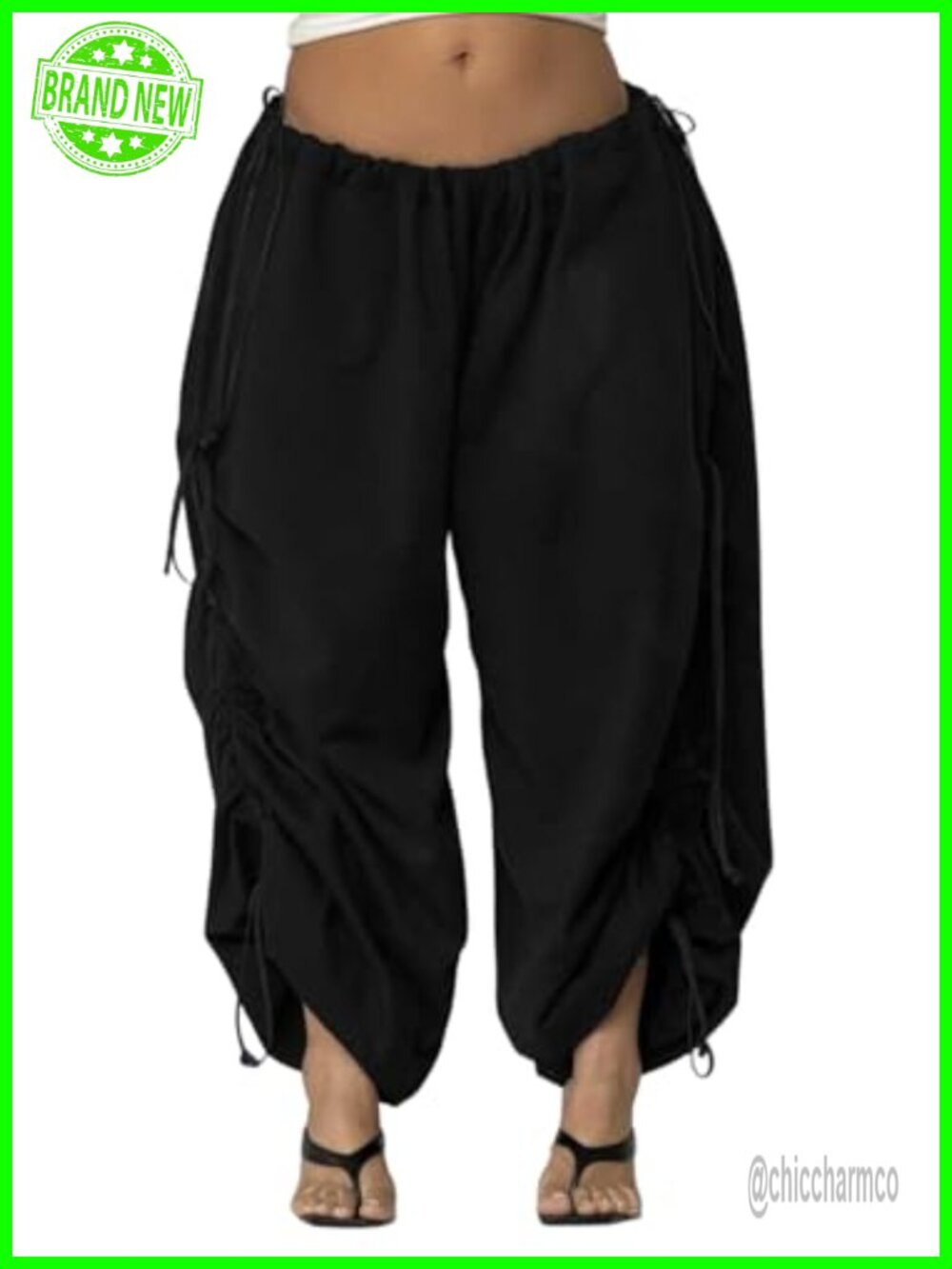 Womens Baggy Barrel Sweatpants Wide Leg Drawstring Elastic Waist Plus Size